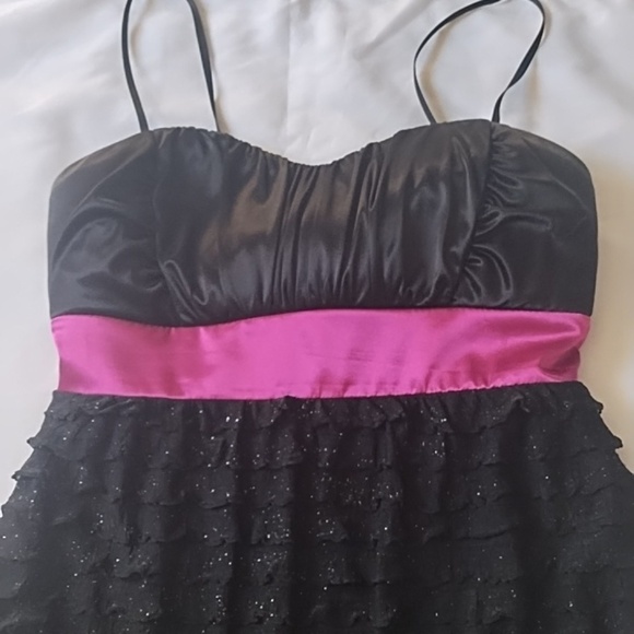Ruby Rox Black and Pink Ruffle Dress - Picture 3 of 11